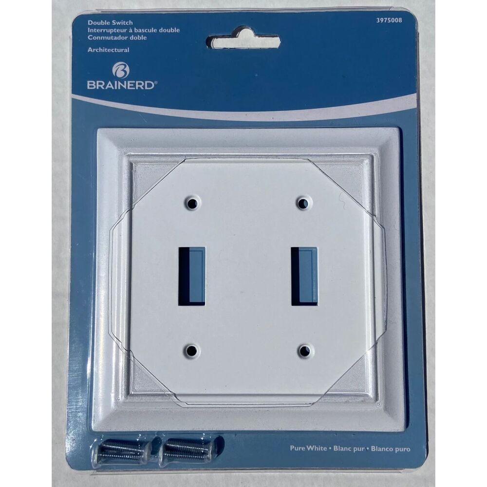 Brainerd / allen + roth - Wood Architectural 2-Gang Standard Size Pure White